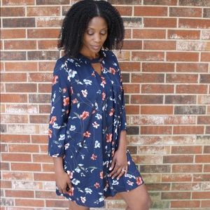 Navy Floral Dress